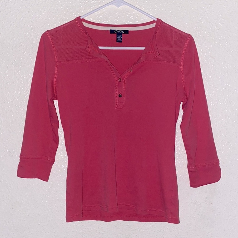 Vintage • Chaps Active • Pink 1/2 Sleeve Shirt 💕
